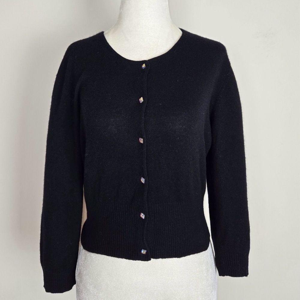 VINTAGE Cashmere Cropped Cardigan - Picture 2 of 5